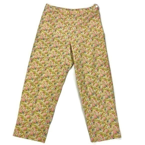 Harold’s Vintage Floral Print Womens Size 10 Capri Side Zip Stretch Chino Pants - Picture 1 of 10